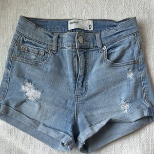 Garage Light Blue Distressed Jean Shorts. Size 0